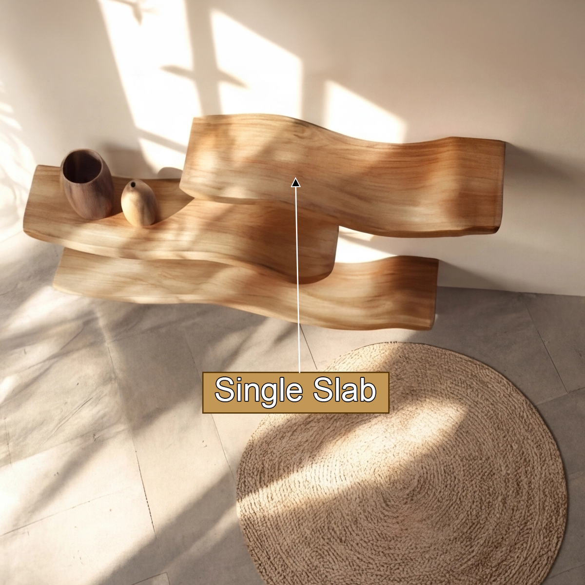 Ondula Solid Wood Floating Shelves