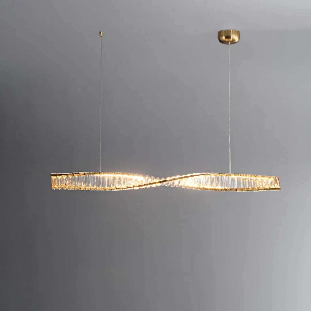 Linear Luxury Spiral Crystal Chandelier