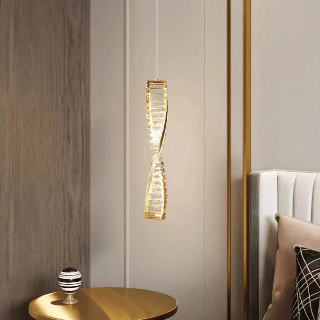Linear Luxury Spiral Crystal Chandelier