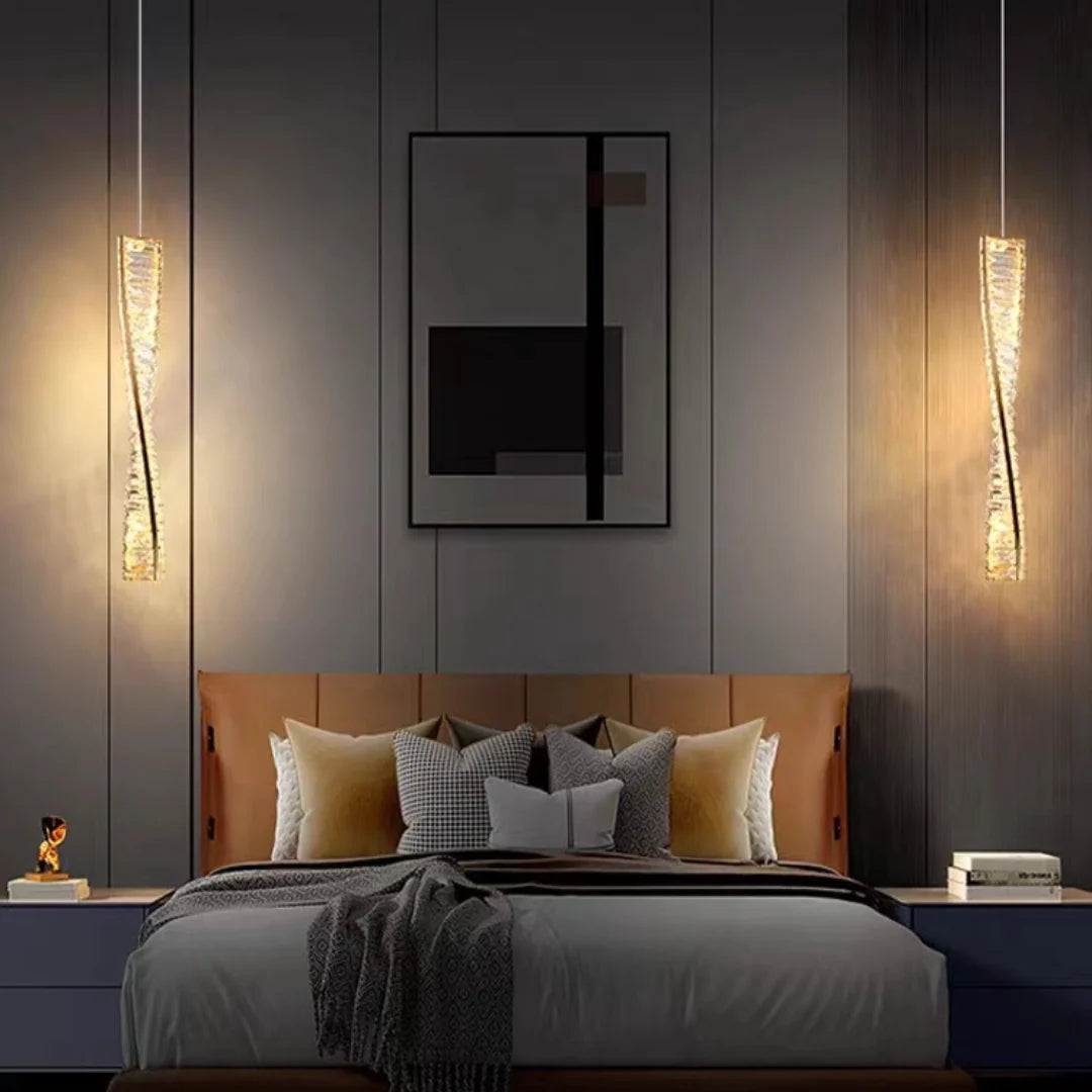 Linear Luxury Spiral Crystal Chandelier