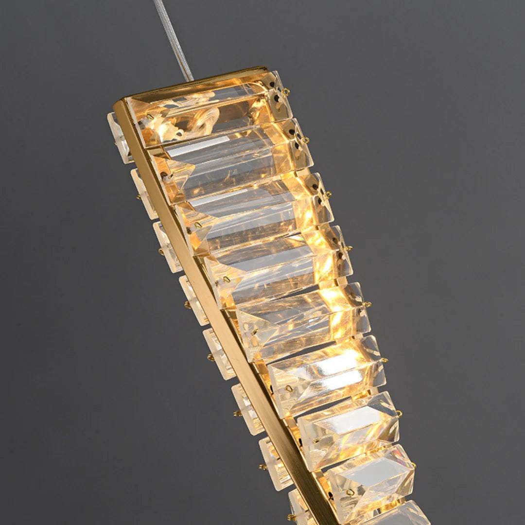 Linear Luxury Spiral Crystal Chandelier