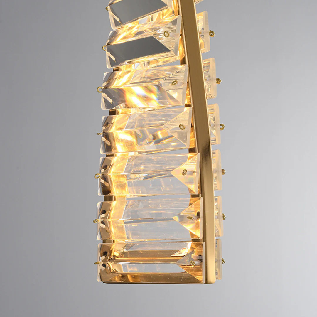 Linear Luxury Spiral Crystal Chandelier