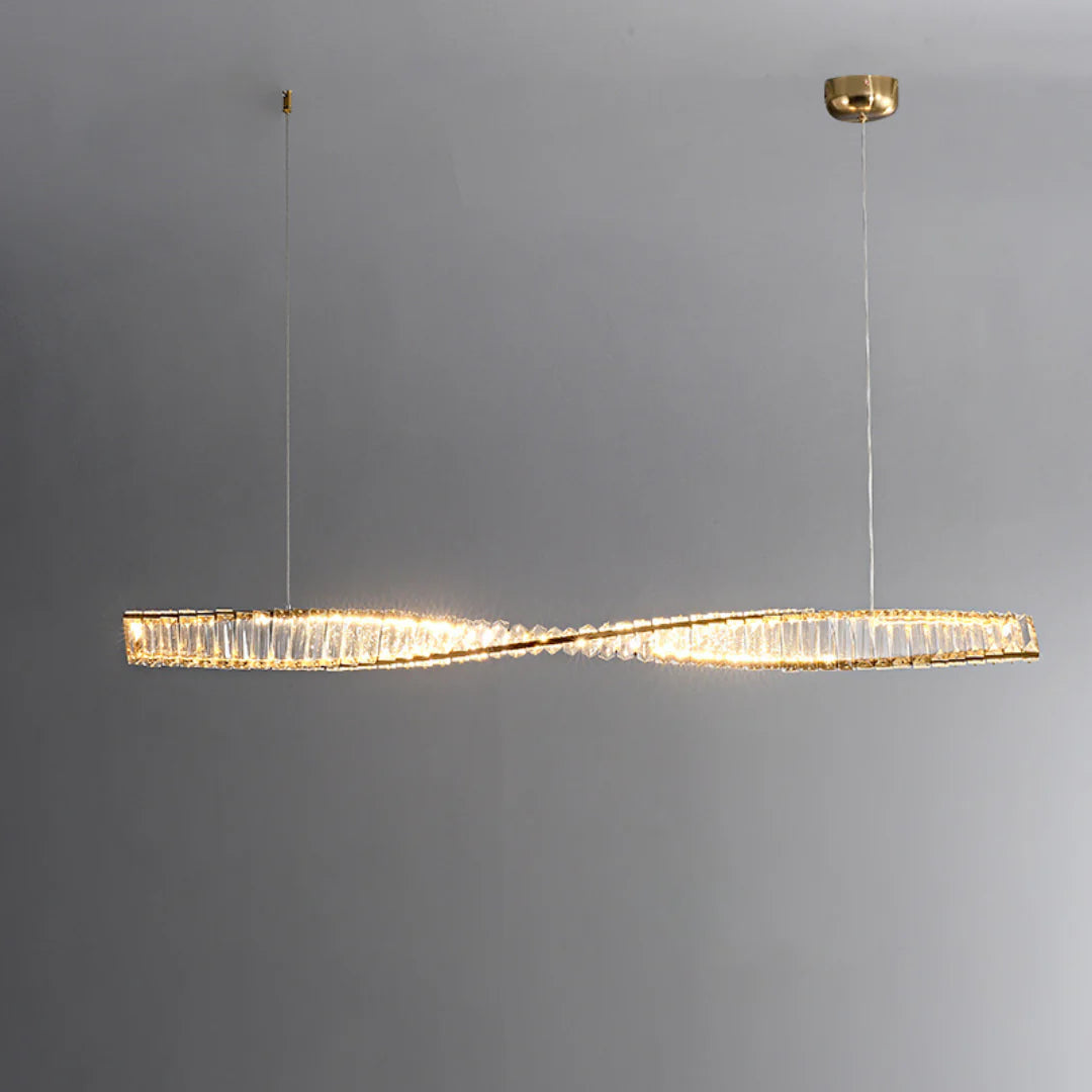 Linear Luxury Spiral Crystal Chandelier