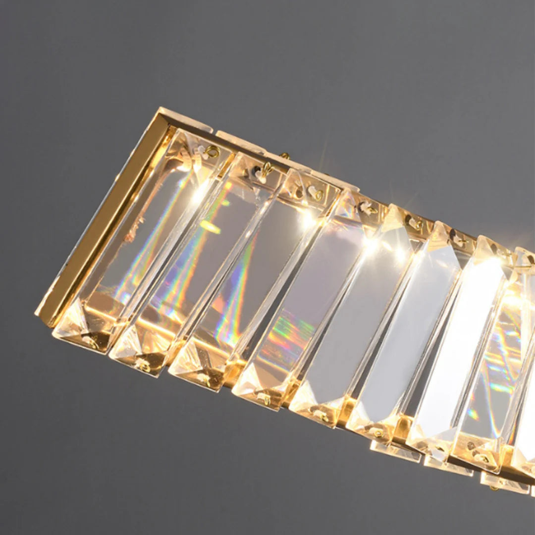 Linear Luxury Spiral Crystal Chandelier