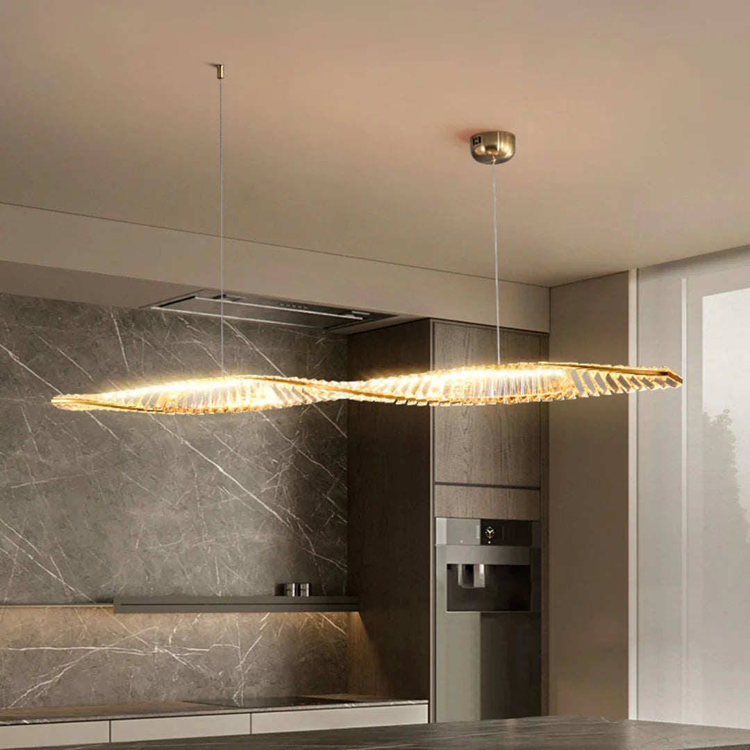 Linear Luxury Spiral Crystal Chandelier