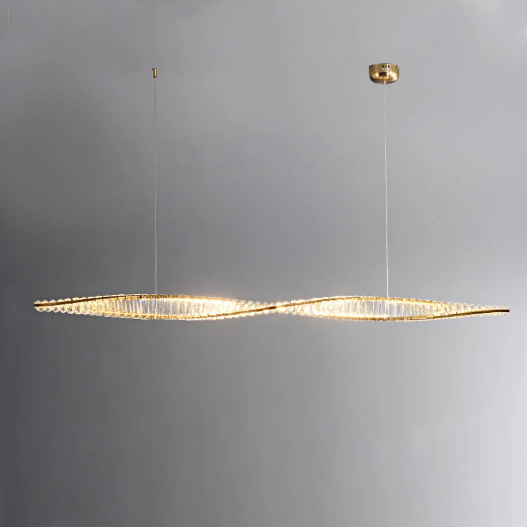 Linear Luxury Spiral Crystal Chandelier