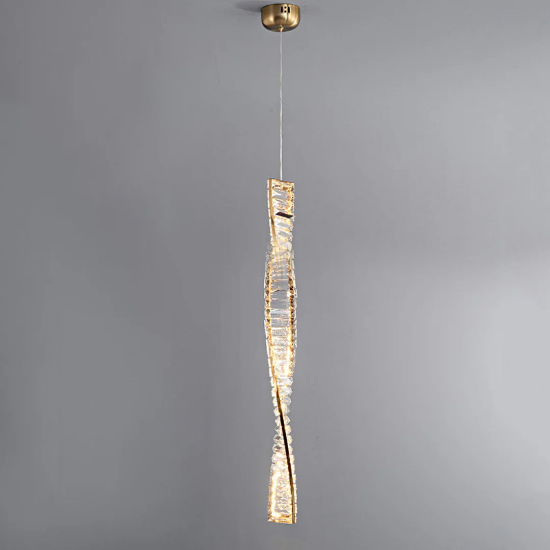 Linear Luxury Spiral Crystal Chandelier