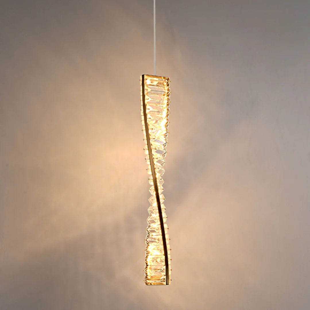 Linear Luxury Spiral Crystal Chandelier