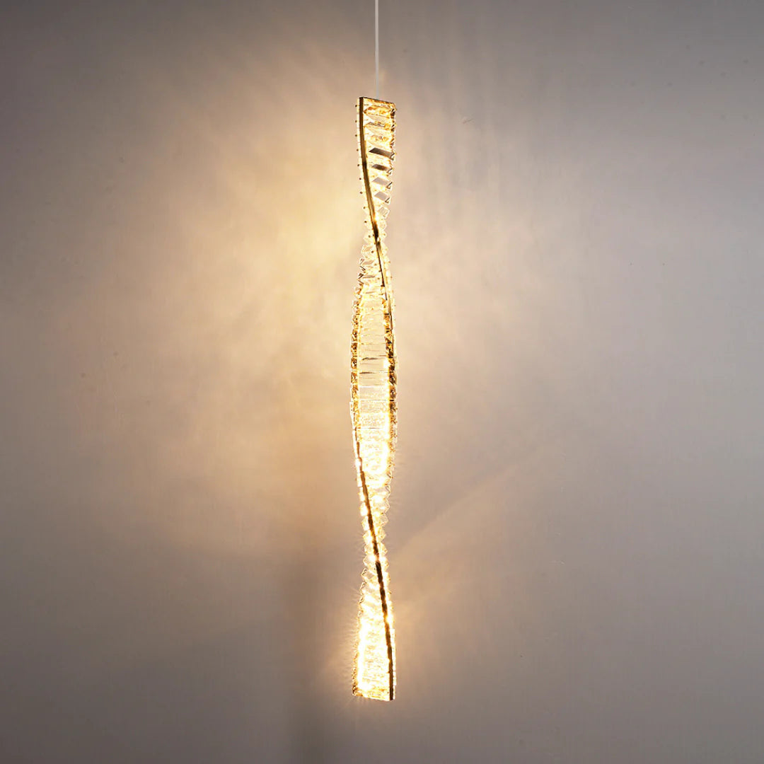 Linear Luxury Spiral Crystal Chandelier