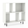 Open Shelf Bookcase with 4 Compartments-White - White