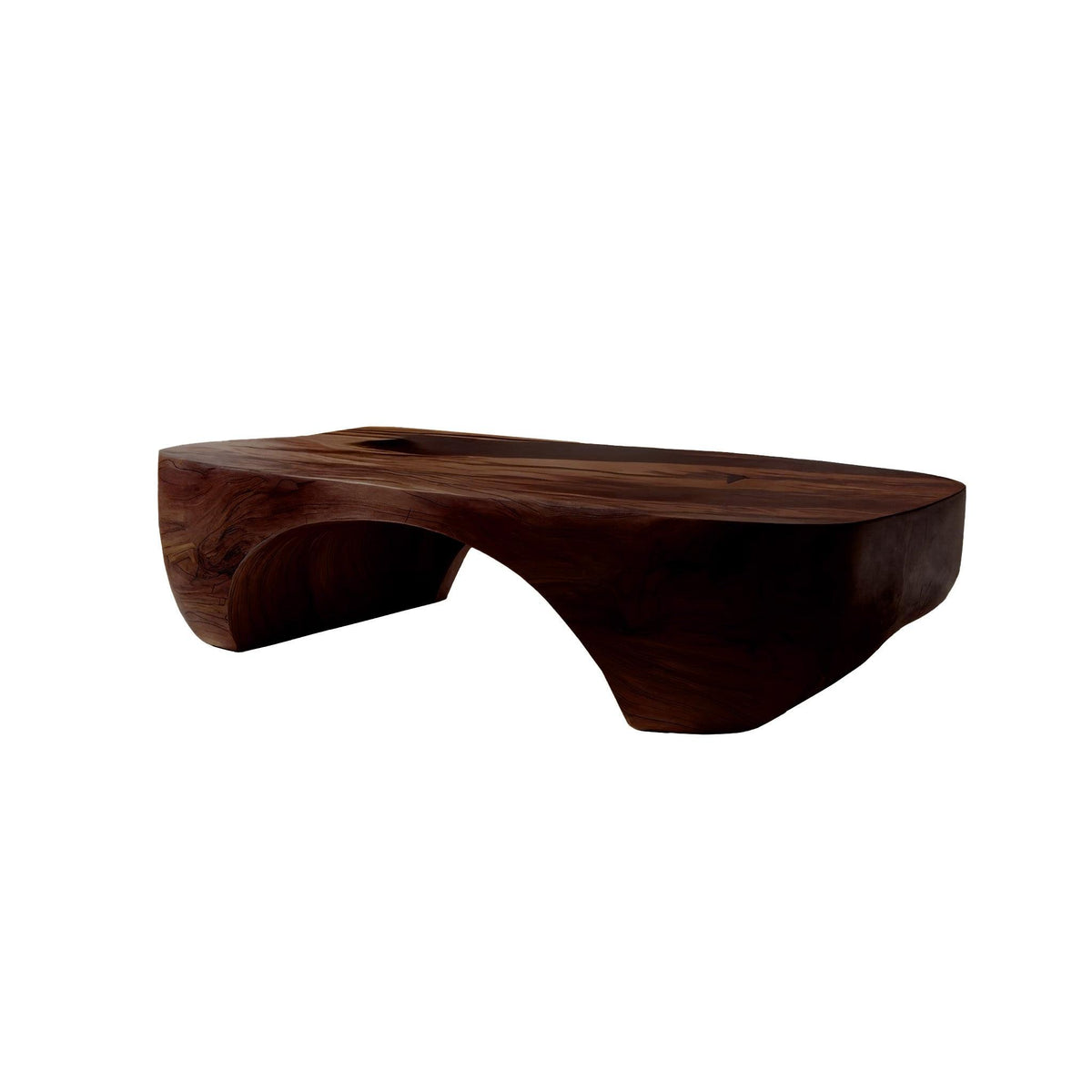 Organic Arch Solid Wood Coffee Table Japandi Contemporary