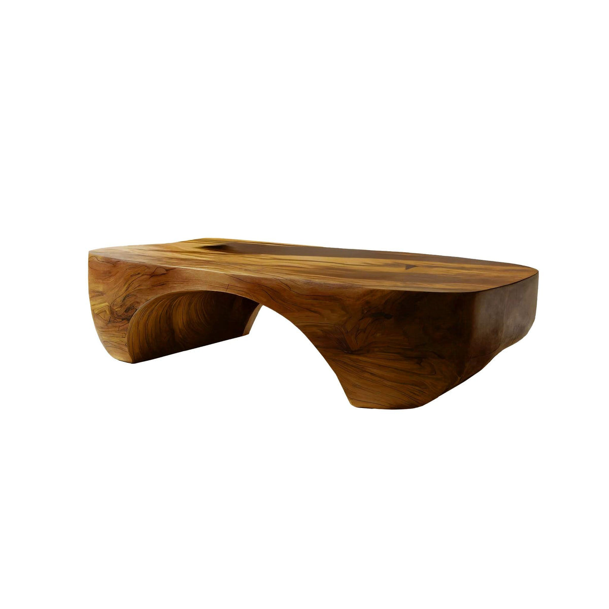 Organic Arch Solid Wood Coffee Table Japandi Contemporary