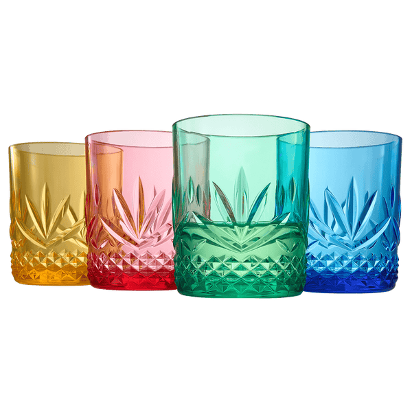 Onix Acrylic Crystal Lowball Glassware, Set of 4