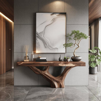 Orin Sculpted Solid Wood Console Table