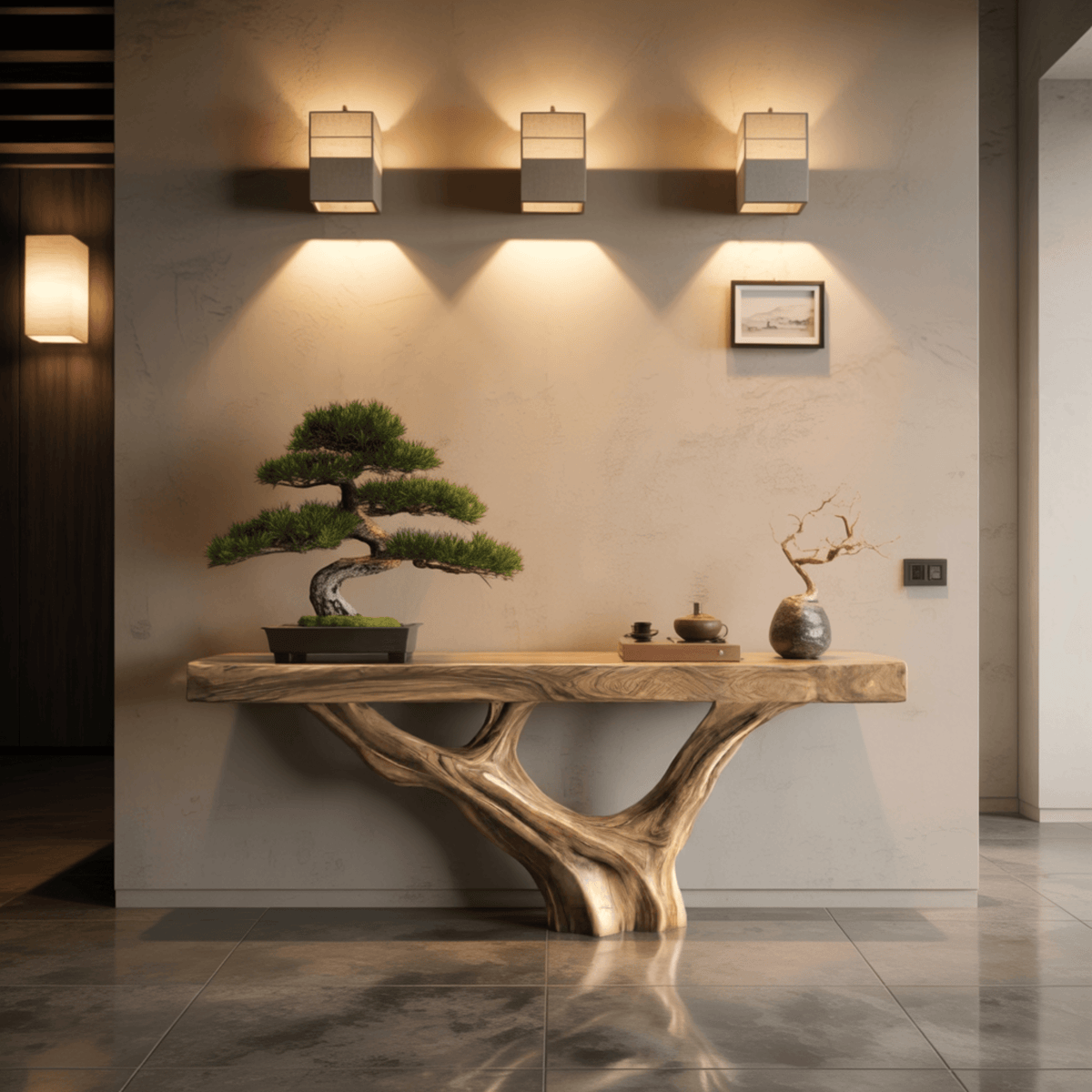 Orin Sculpted Solid Wood Console Table