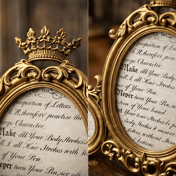 Antique Gold Crown Triple Picture Frame