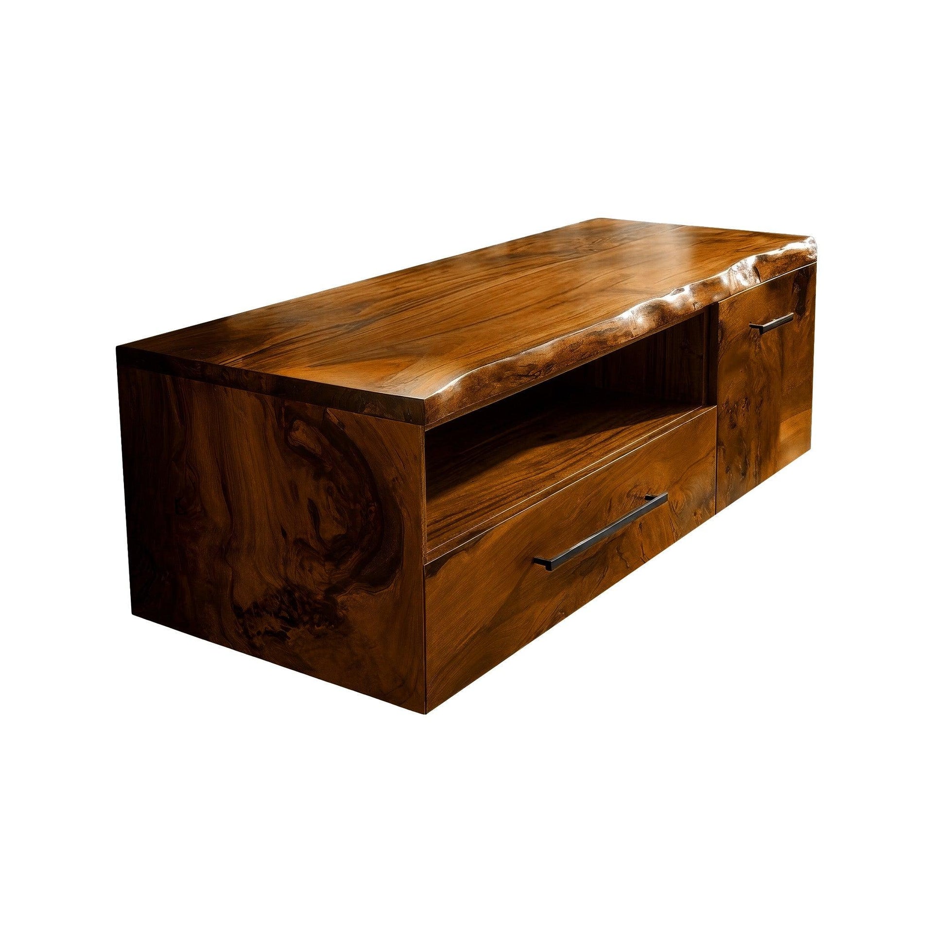 Orsen Live Edge Solid Wood Floating Bathroom Vanity With Drawers