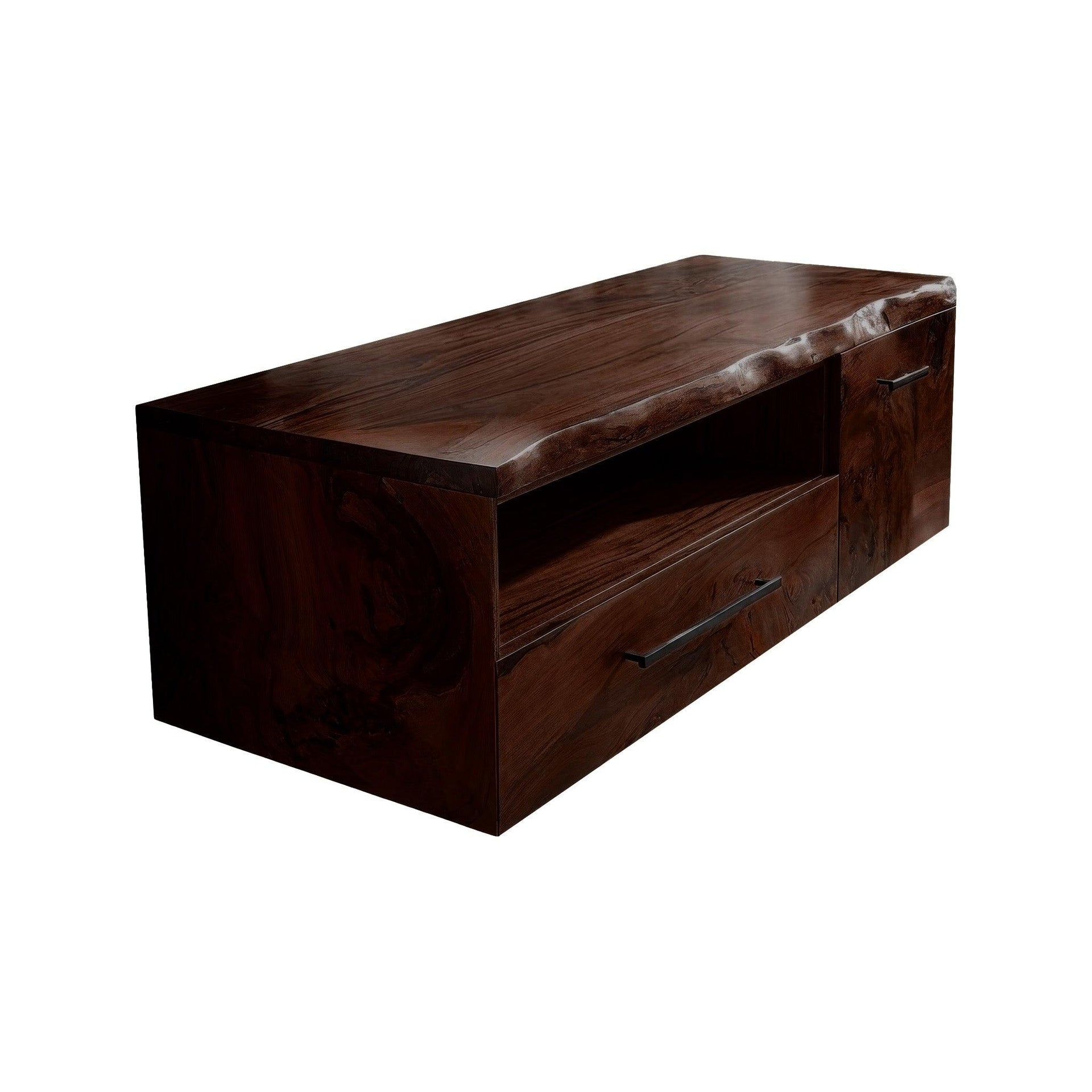 Orsen Live Edge Solid Wood Floating Bathroom Vanity With Drawers