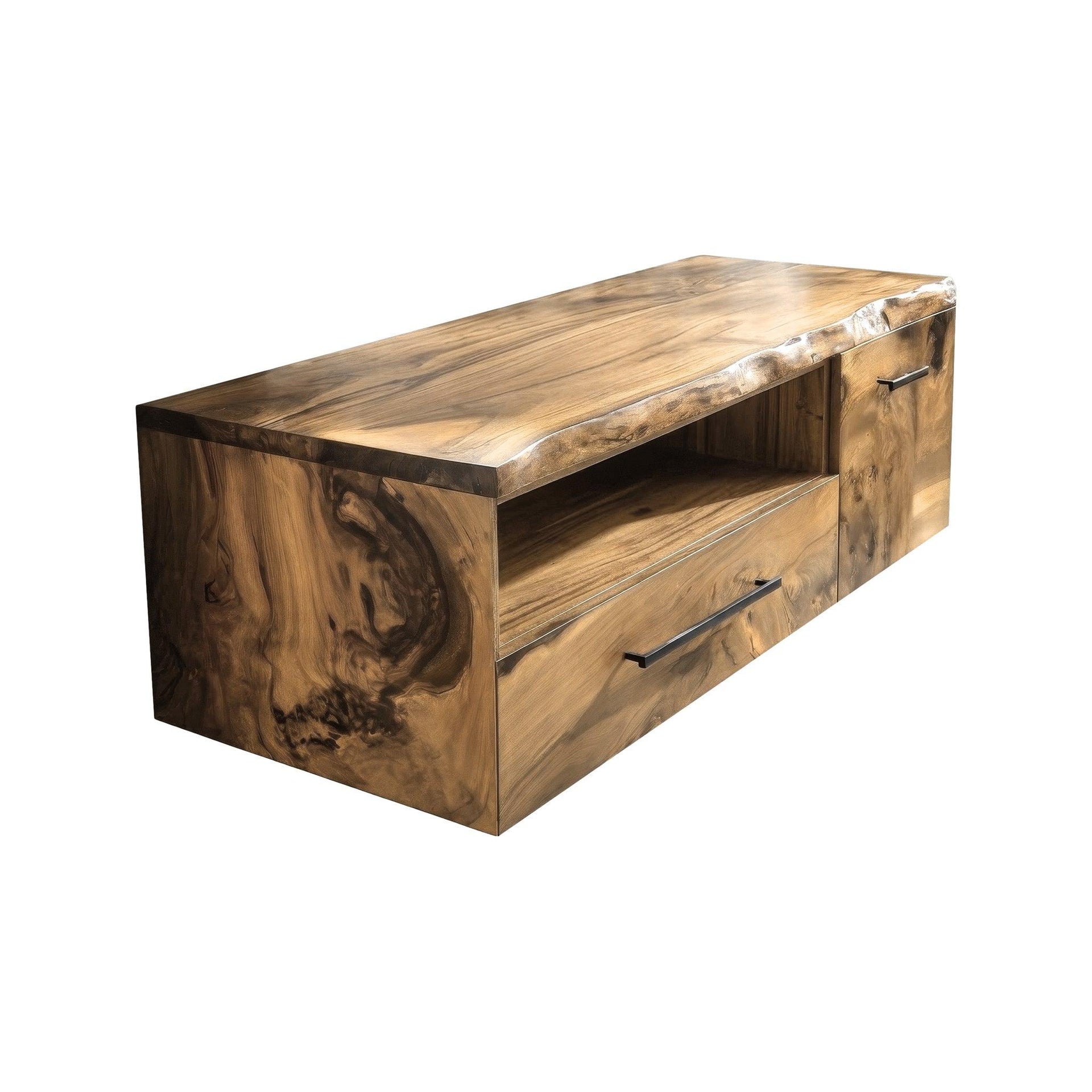 Orsen Live Edge Solid Wood Floating Bathroom Vanity With Drawers