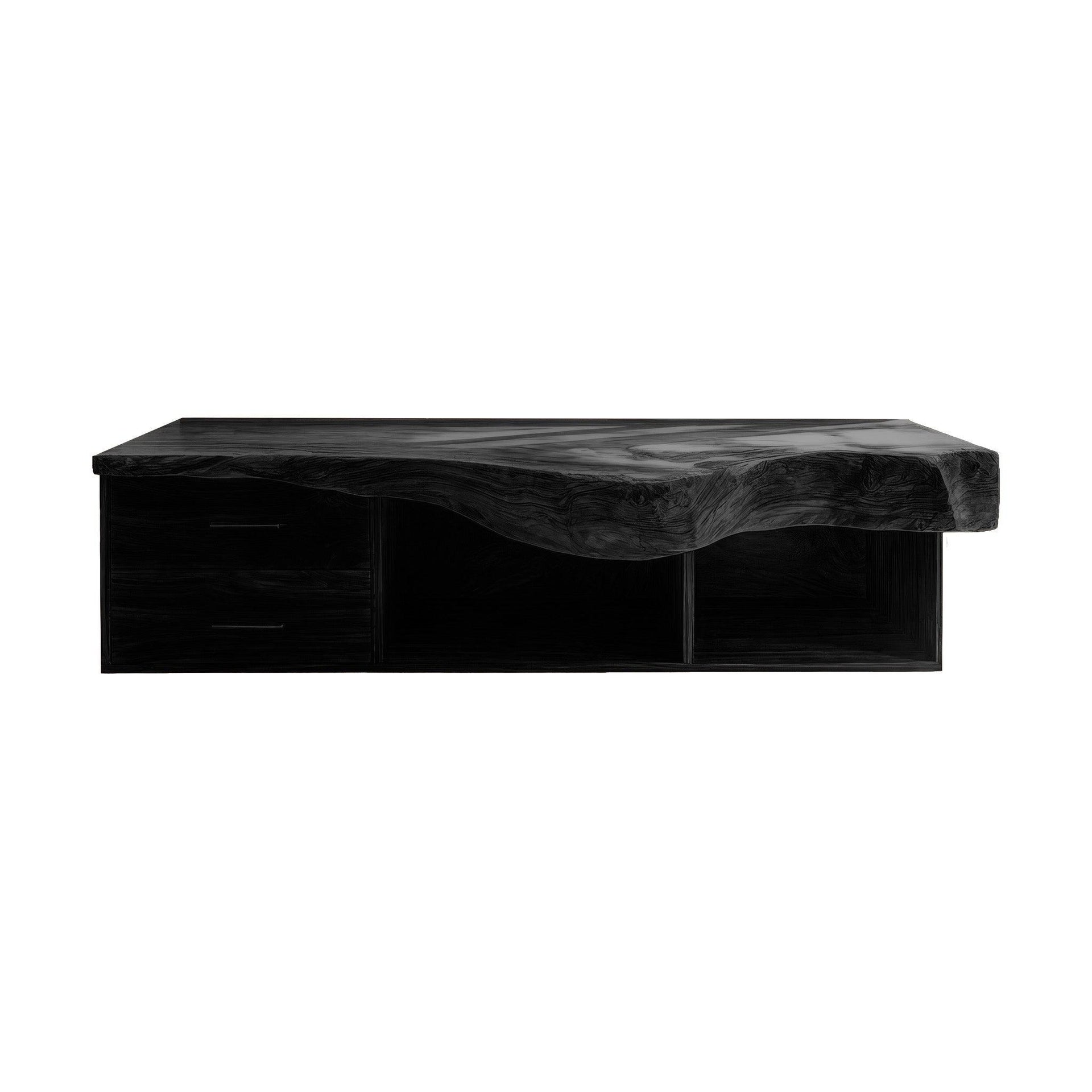 Orvessa Live Edge Solid Wood Floating Bathroom Vanity With Drawers