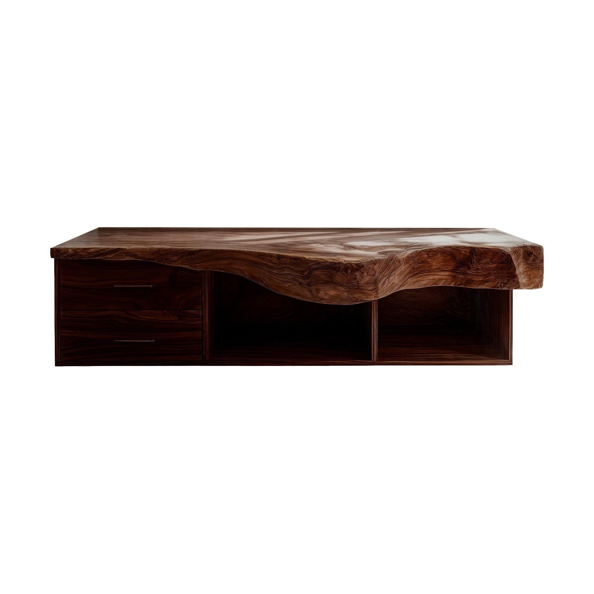 Orvessa Live Edge Solid Wood Floating Bathroom Vanity With Drawers