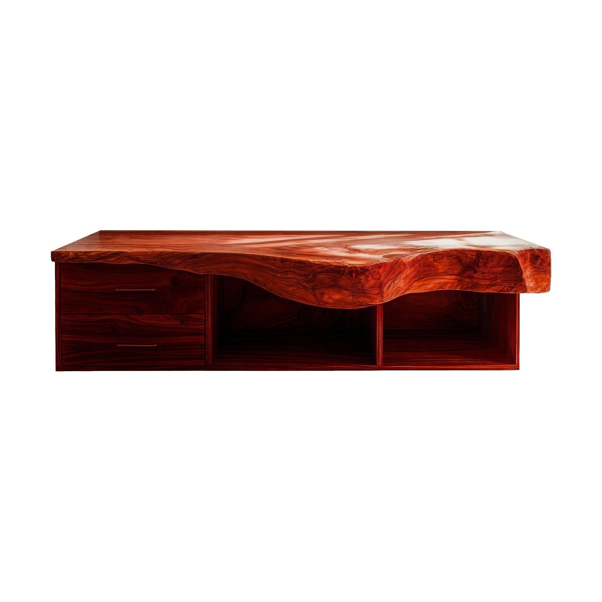 Orvessa Live Edge Solid Wood Floating Bathroom Vanity With Drawers
