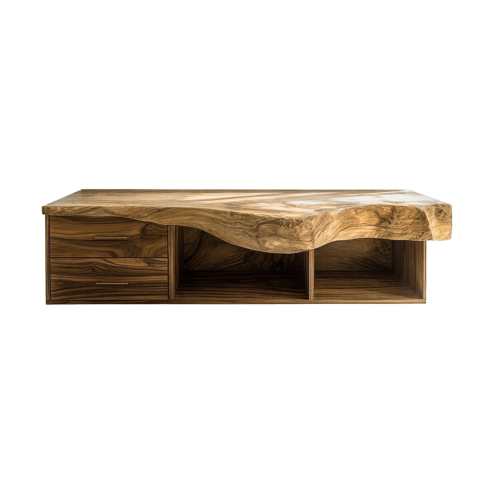 Orvessa Live Edge Solid Wood Floating Bathroom Vanity With Drawers