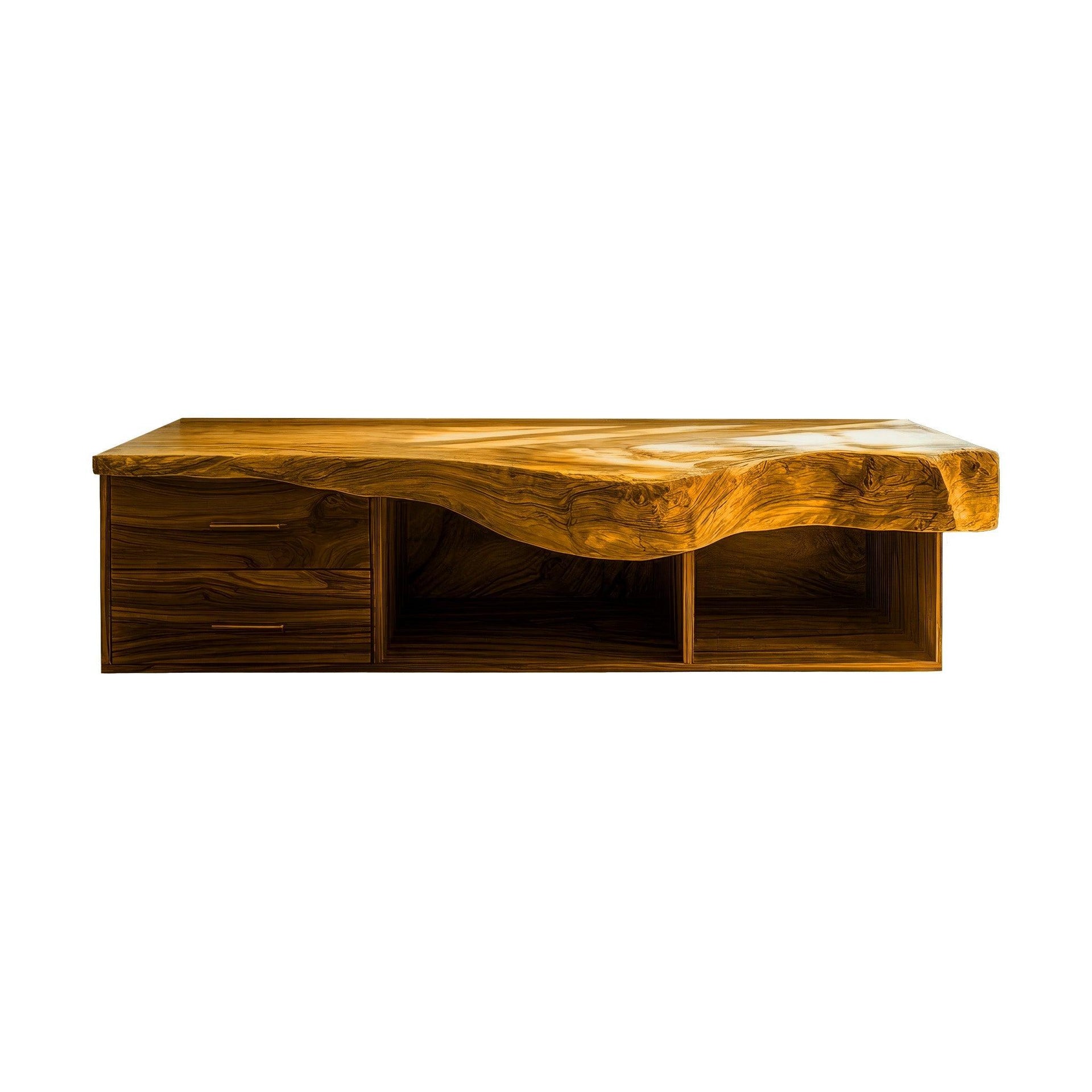 Orvessa Live Edge Solid Wood Floating Bathroom Vanity With Drawers