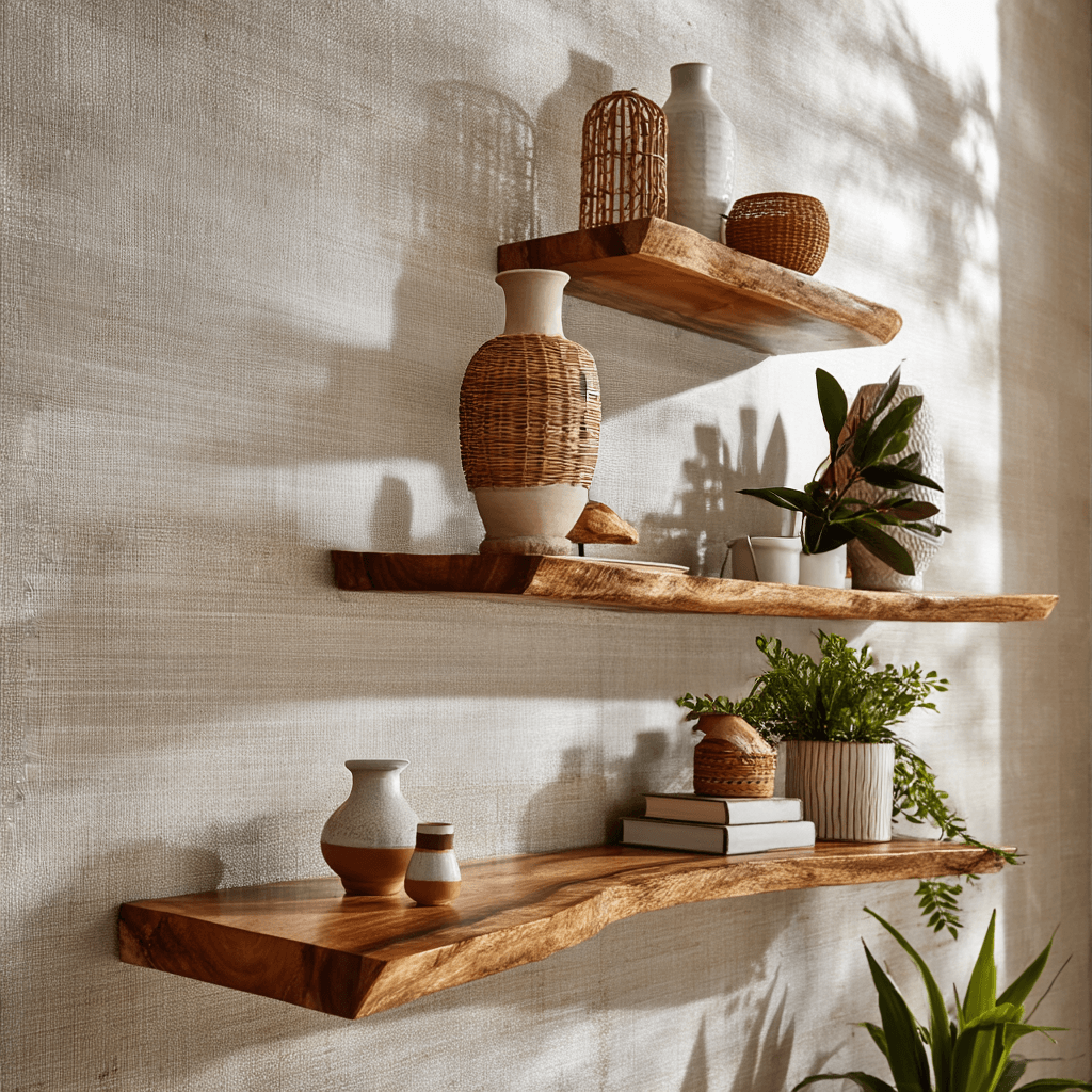 Orvian Live Edge Solid Wood Floating Shelf SPA175851