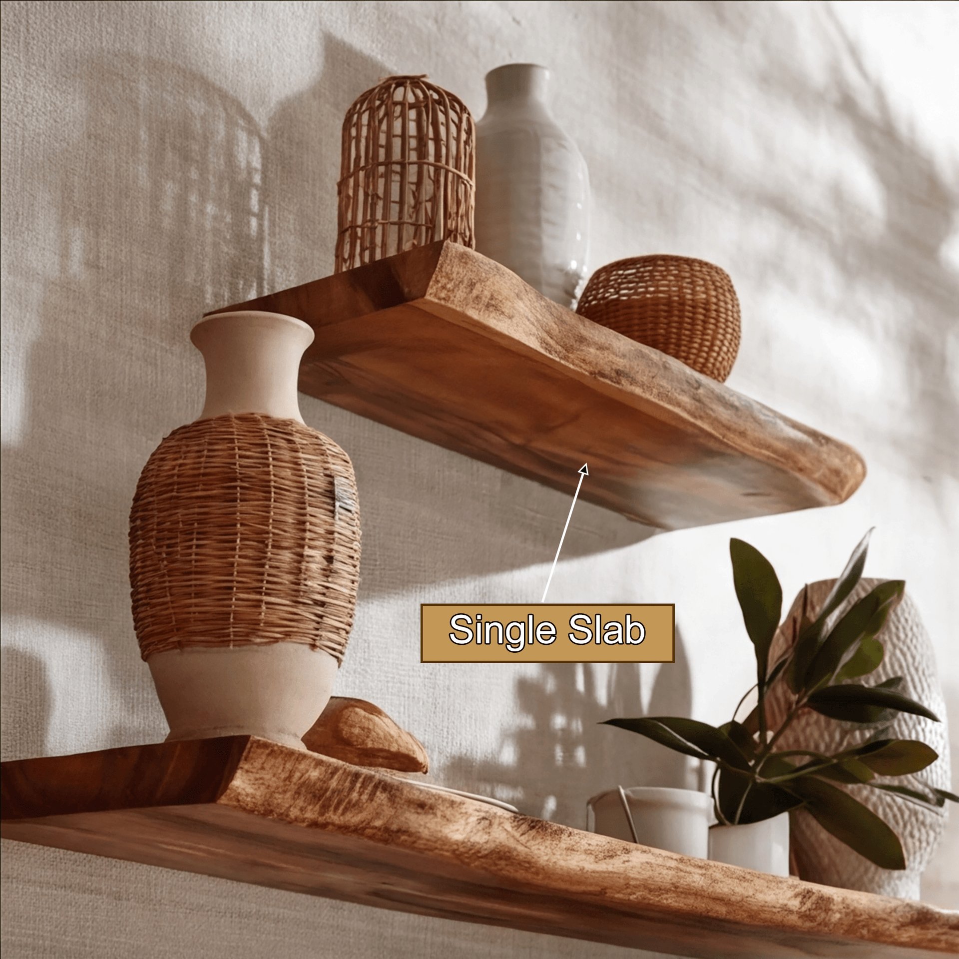 Orvian Live Edge Solid Wood Floating Shelf SPA175851