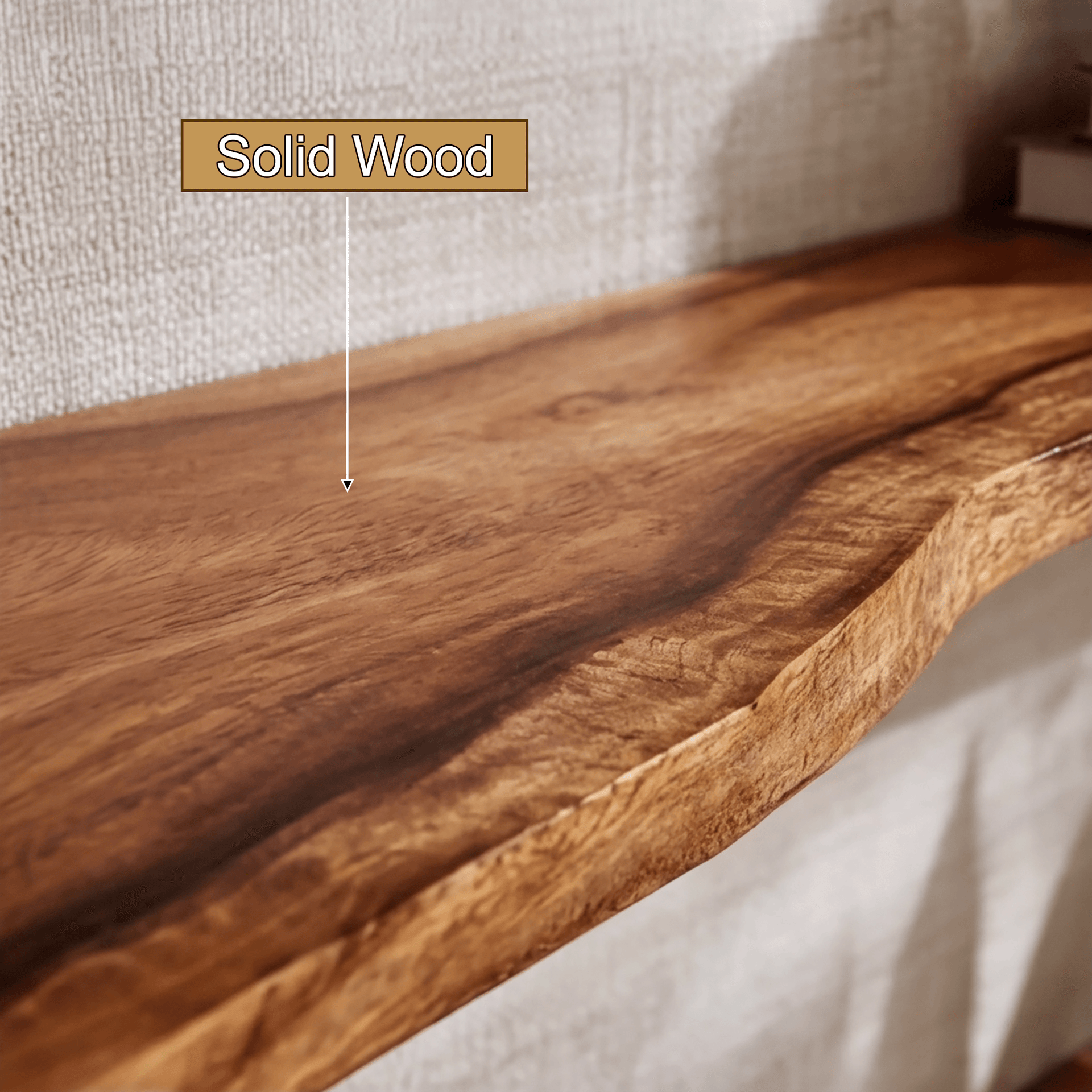Orvian Live Edge Solid Wood Floating Shelf SPA175851