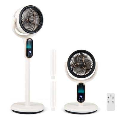 Oscillating Pedestal Fan with 8 Speeds Remote and 12H Timer-White