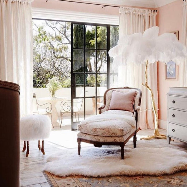 Ostrich Feather Floor Lamp