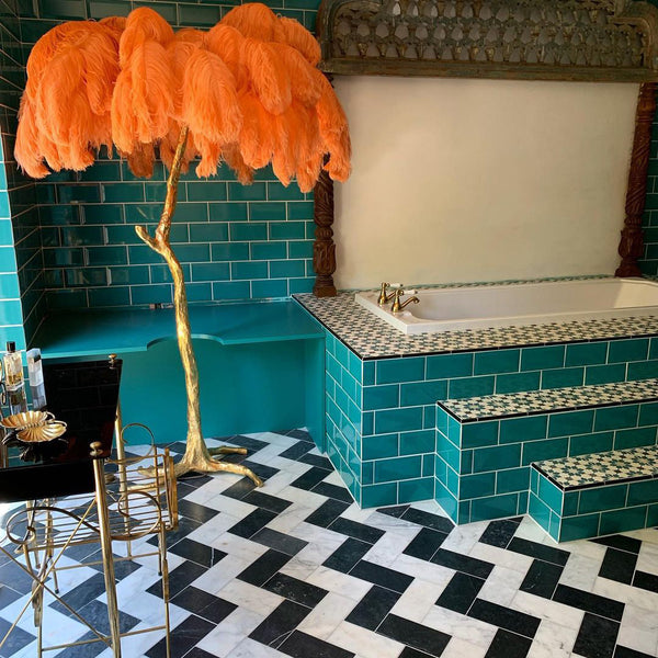 Ostrich Feather Floor Lamp