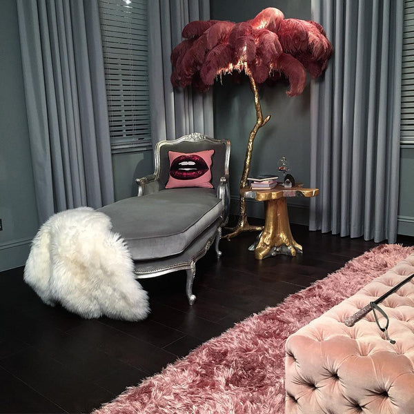 Ostrich Feather Floor Lamp