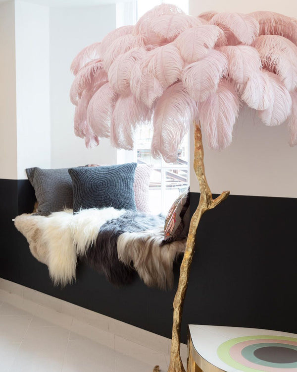 Ostrich Feather Floor Lamp