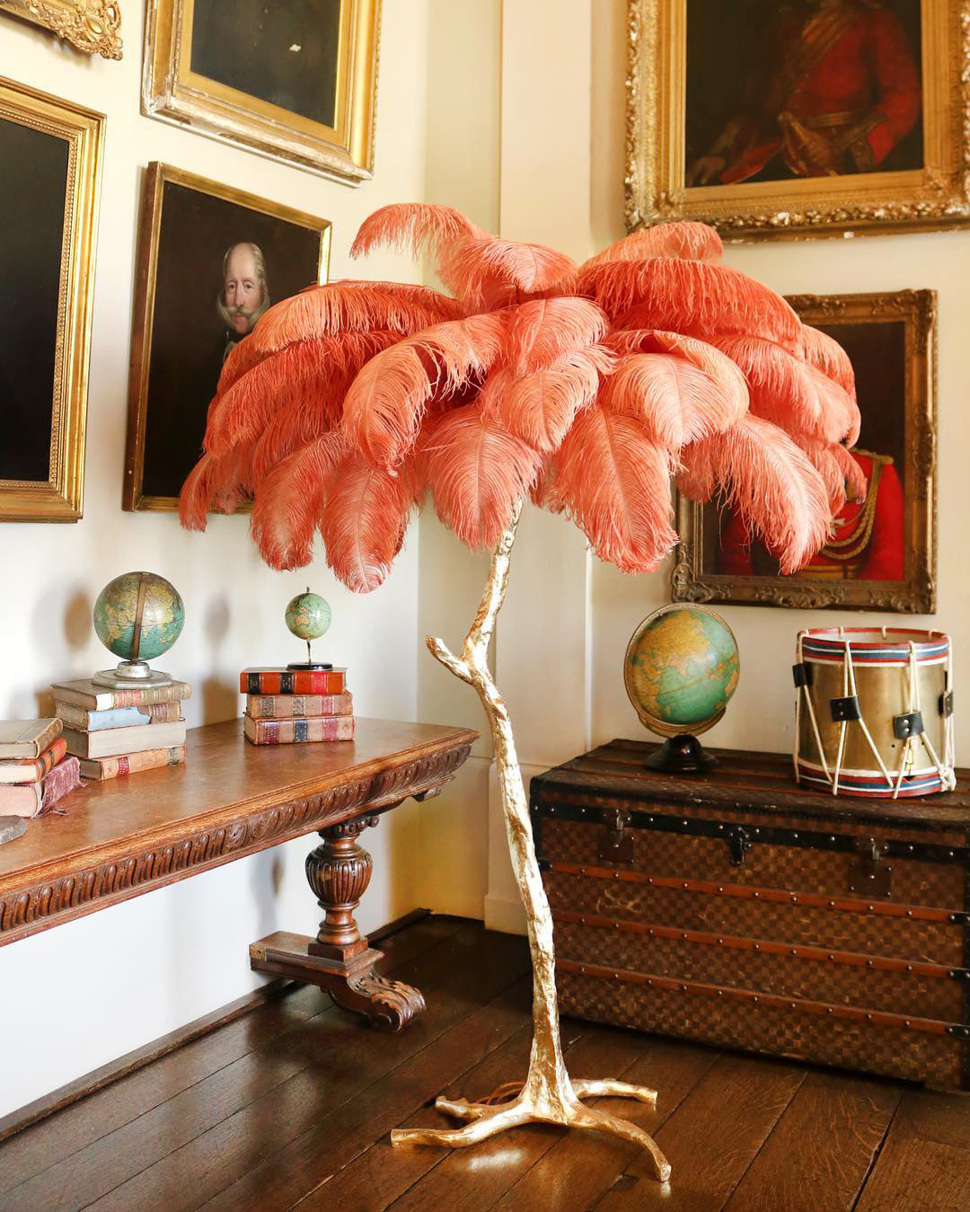 Ostrich Feather Floor Lamp