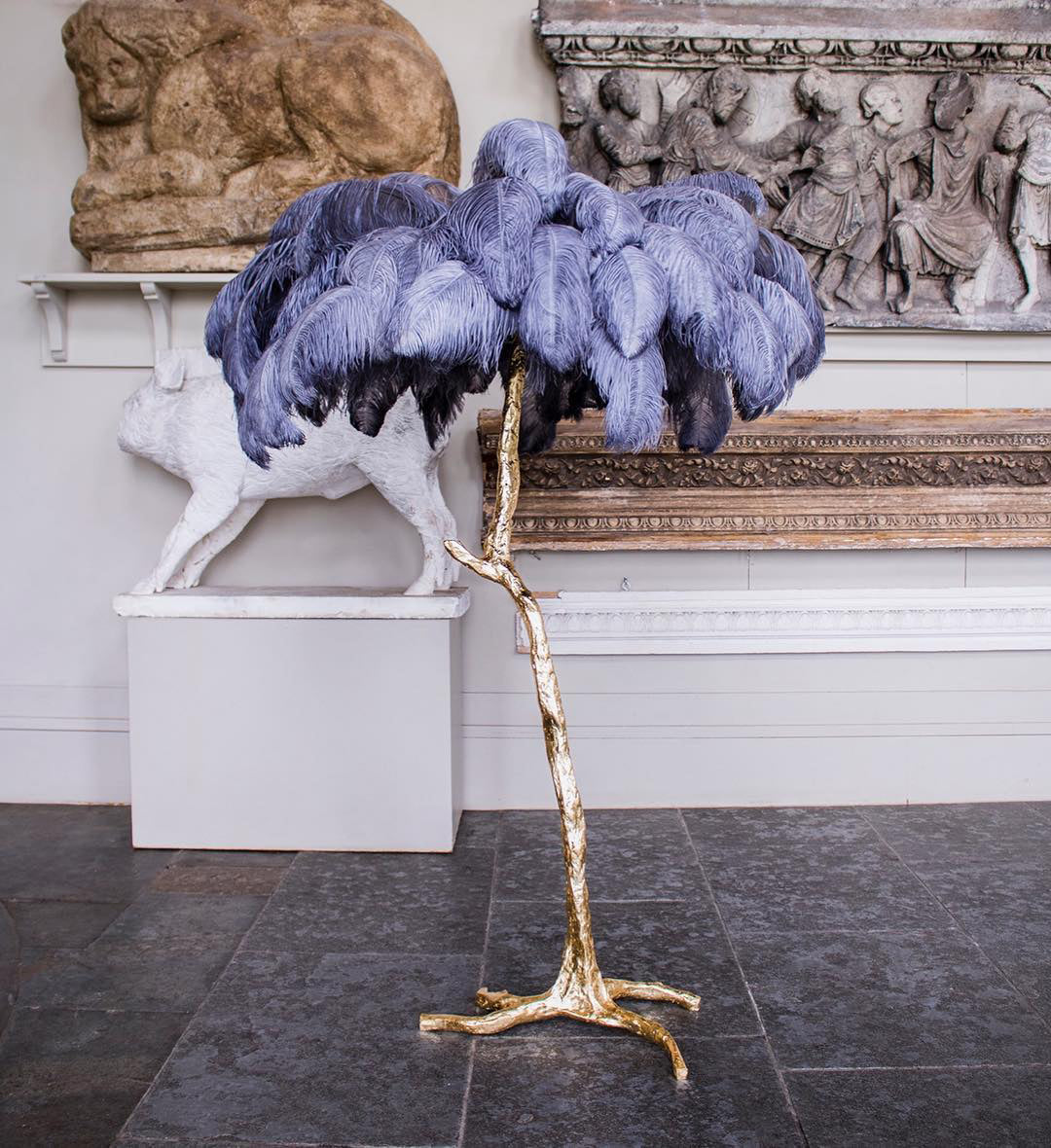 Ostrich Feather Floor Lamp