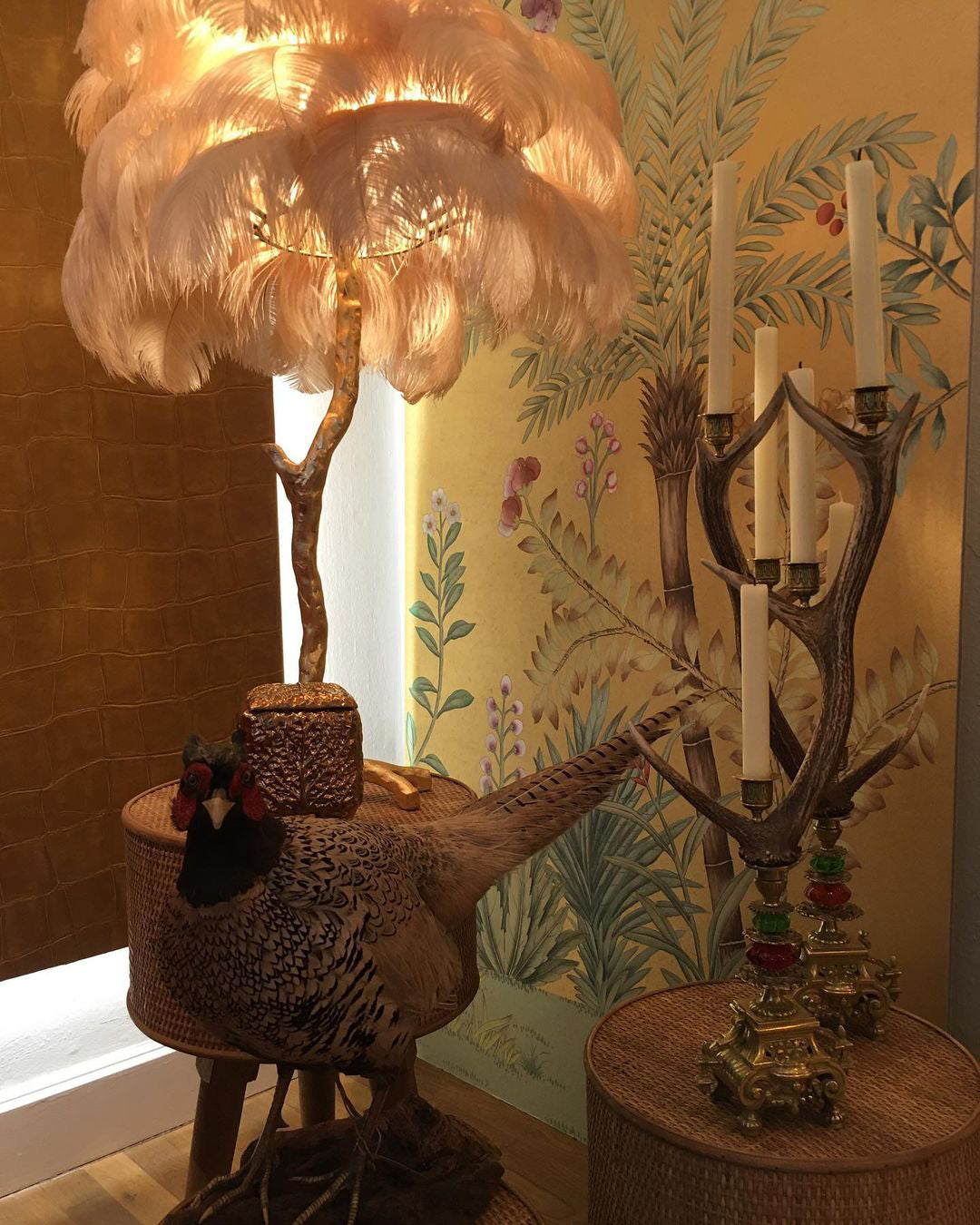 Ostrich Feather Floor Lamp