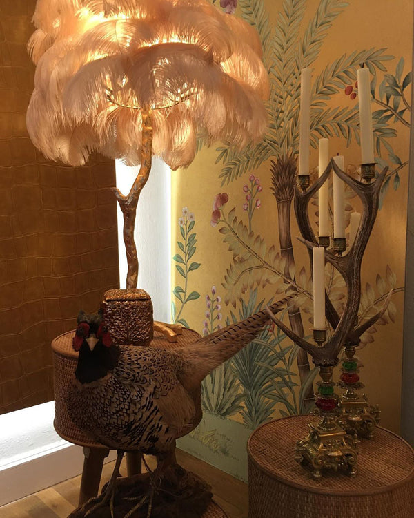 Ostrich Feather Floor Lamp