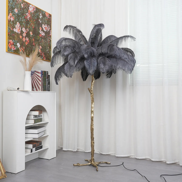 Ostrich Feather Floor Lamp