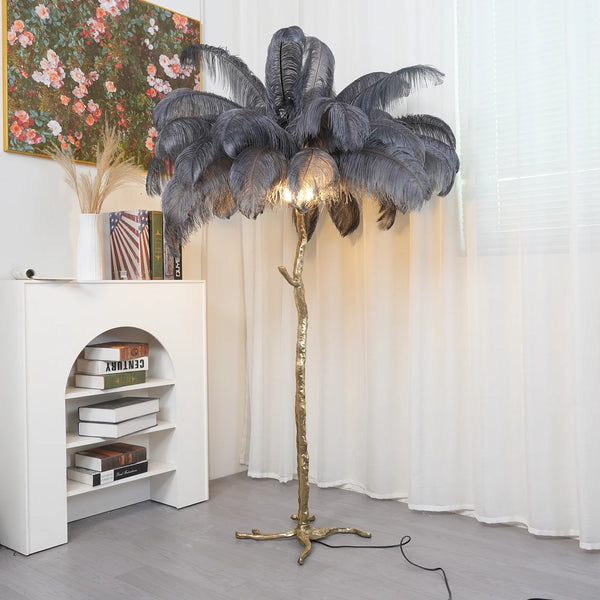 Ostrich Feather Floor Lamp