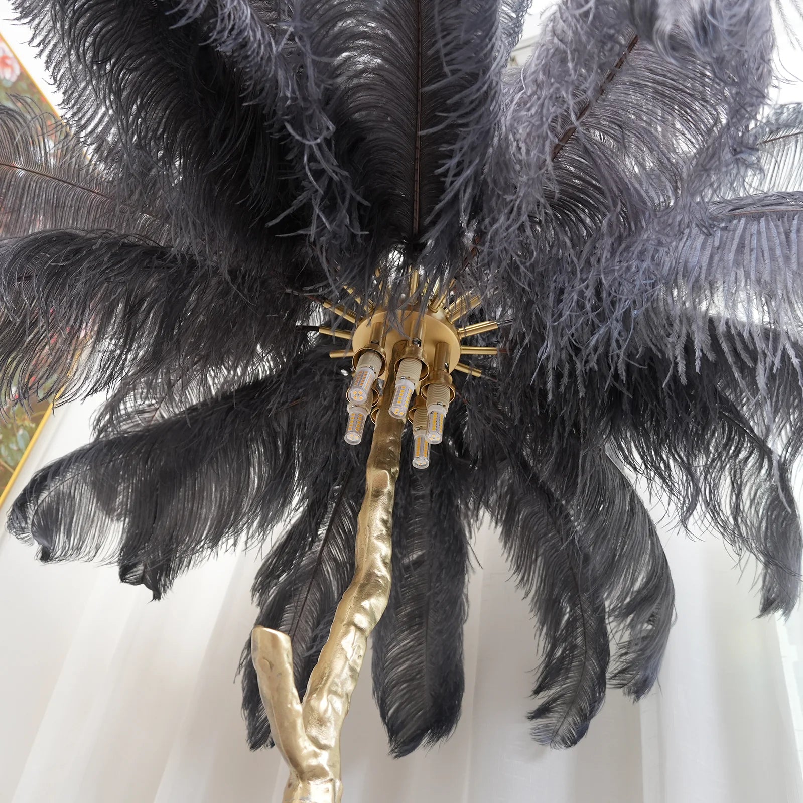 Ostrich Feather Floor Lamp