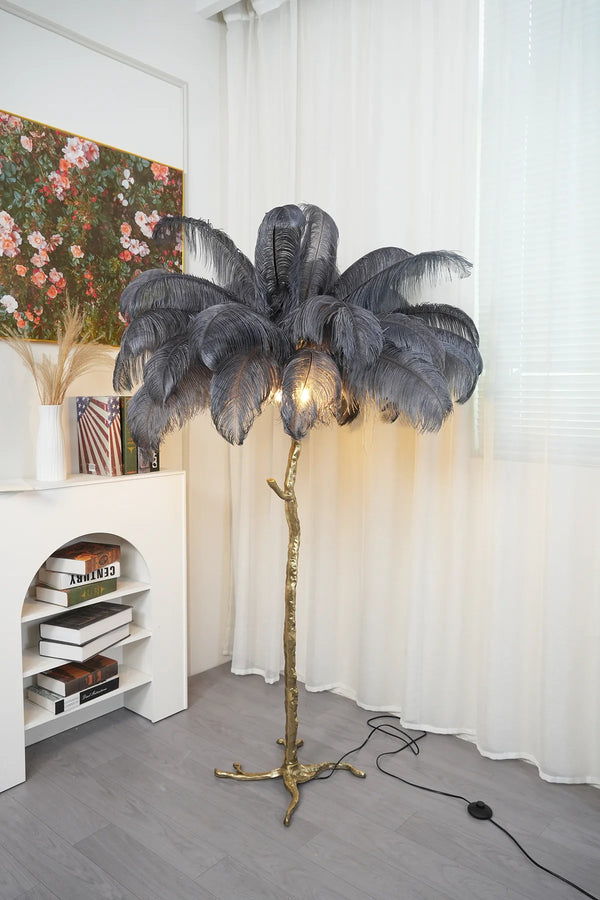 Ostrich Feather Floor Lamp