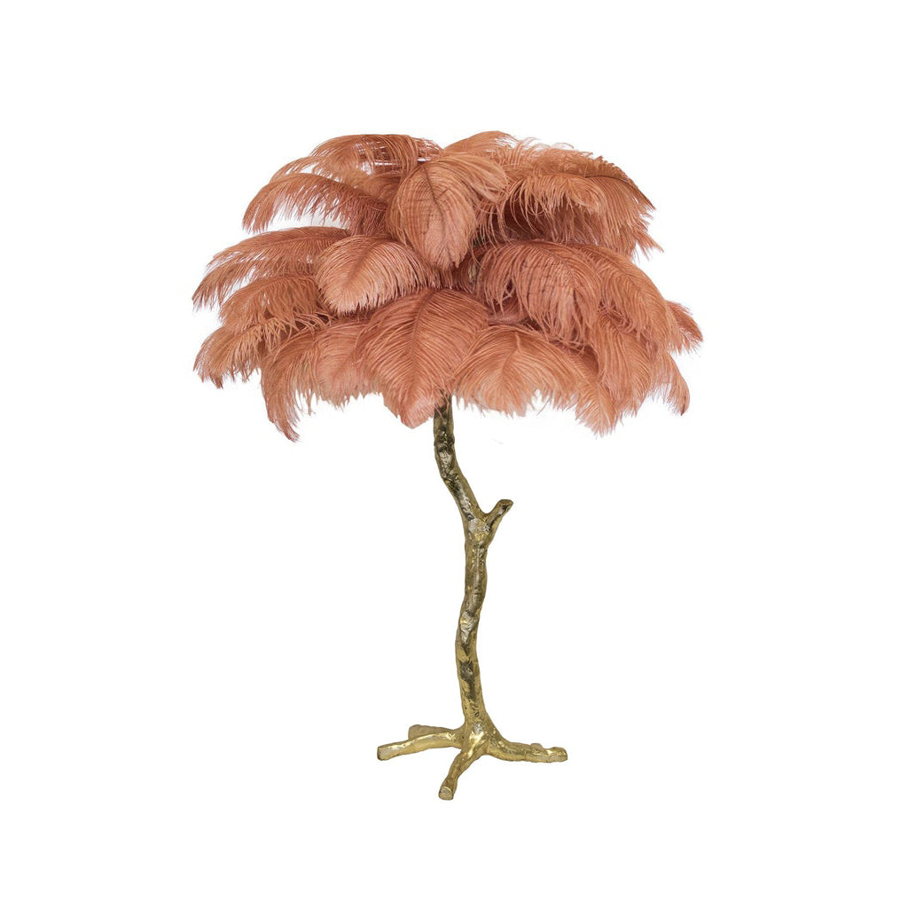 Ostrich Feather Table Lamp