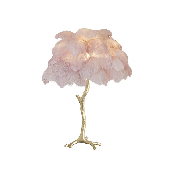 Ostrich Feather Table Lamp