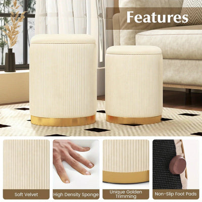 Ottoman - Hidden Leather Round