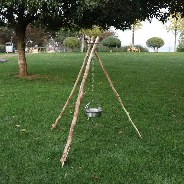 Outdoor Camping Triangular Hanging Pot Bracket Portable Tripod Ring Stainless Barbecue Rack Picnic Multifunctional Ring Hook - Gifts for You 'n Me
