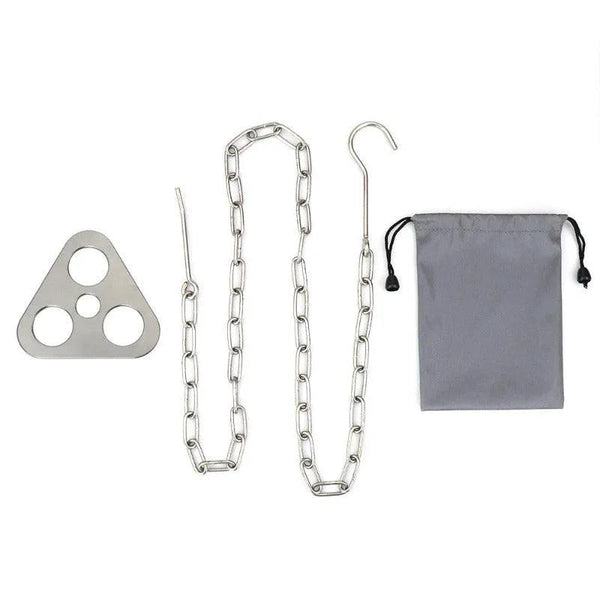 Outdoor Camping Triangular Hanging Pot Bracket Portable Tripod Ring Stainless Barbecue Rack Picnic Multifunctional Ring Hook - Gifts for You 'n Me