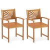 Outdoor Acacia Wood Dining Chairs - Set of 2